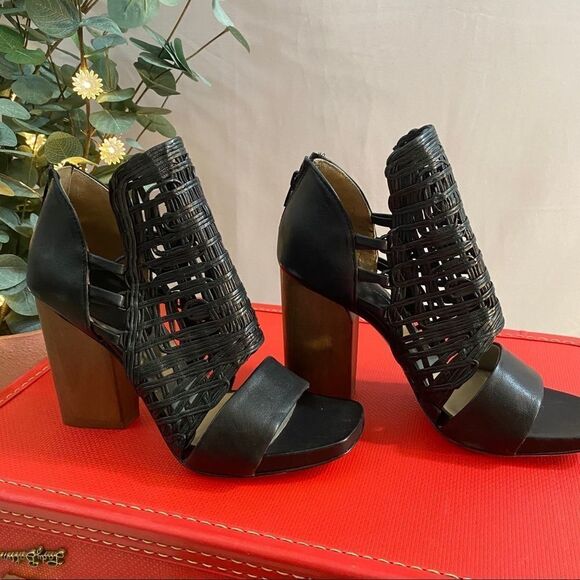 iXOS Woven Leather Block Heels - Picture 2 of 5